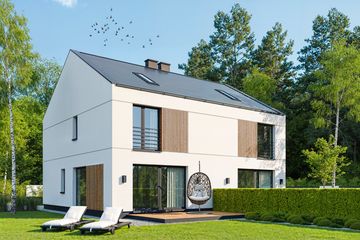 Projekt domu BK-19 - z pełnym piętrem dom o powierzchni 105,34 m², dach dwuspadowy - ujęcie 2