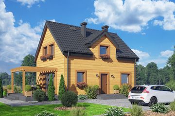  Projekt domu Zawojowo bb 70 dws (KRP2763) - projekt domu parterowego z poddaszem - Zdjęcie 1