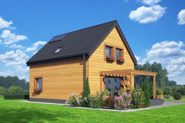  Projekt domu Zawojowo bb 70 dws (KRP2763) - projekt domu parterowego z poddaszem - Zdjęcie 2