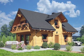  Projekt domu Żarki a3 dw (KRP2764) - projekt domu parterowego z poddaszem - Zdjęcie 1