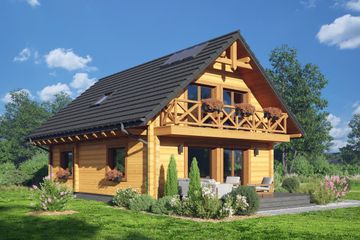  Projekt domu Żarki a3 dw (KRP2764) - projekt domu parterowego z poddaszem - Zdjęcie 2