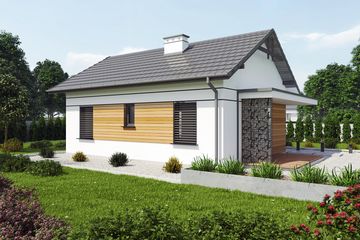  Projekt domu Leon C dom całoroczny, mieszkalny (SLN2831) - projekt domu parterowego - Zdjęcie 1