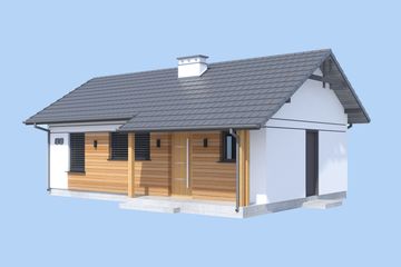  Projekt domu letniskowego Miami szkielet drewniany dom letniskowy (SLN2851) - projekt domu letniskowego parterowego - Zdjęcie 4