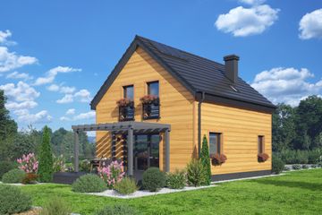  Projekt domu Grodziec bb 70 dws (KRP2767) - projekt domu parterowego z poddaszem - Zdjęcie 1