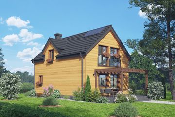  Projekt domu Osieczno bb 70 dws (KRP2765) - projekt domu parterowego z poddaszem - Zdjęcie 2