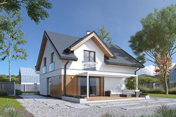  Projekt domu Mops (BSA2368) - projekt domu parterowego z poddaszem - Zdjęcie 2
