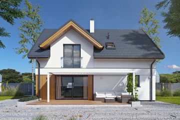  Projekt domu Mops (BSA2368) - projekt domu parterowego z poddaszem - Zdjęcie 4