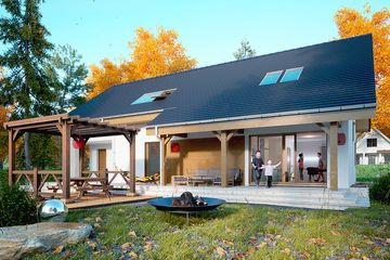  Projekt domu Paprotka z garażem 1-st. [A] (WRF2418) - projekt domu parterowego z poddaszem - Zdjęcie 4