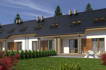  Projekt domu Norbert z garażem 1-st. szeregówka [A-SZL] (WRF2417) - projekt domu parterowego z poddaszem - Zdjęcie 2