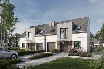  Projekt domu Eco 48 - bliźniak (WOZ1068) - projekt domu parterowego z poddaszem - Zdjęcie 1