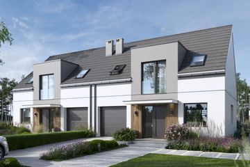  Projekt domu Eco 48 - bliźniak (WOZ1068) - projekt domu parterowego z poddaszem - Zdjęcie 1