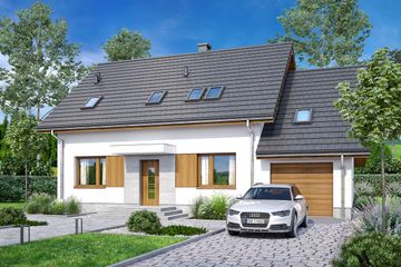  Projekt domu Rodzinek 4 (WOF1224) - projekt domu parterowego z poddaszem - Zdjęcie 3