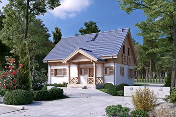  Projekt domu Aksamitka dr-S (BSA2366) - projekt domu parterowego z poddaszem - Zdjęcie 2