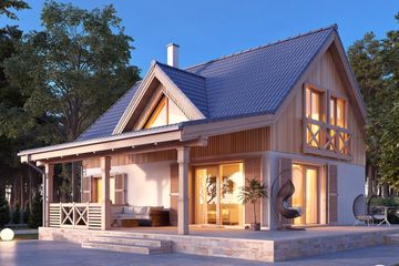  Projekt domu Aksamitka dr-S (BSA2366) - projekt domu parterowego z poddaszem - Zdjęcie 1