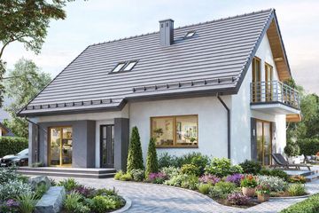  Projekt domu BW-03 wariant 11 bez garażu (JGC1257) - projekt domu parterowego z poddaszem - Zdjęcie 1