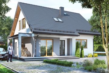  Projekt domu BW-03 wariant 11 bez garażu (JGC1257) - projekt domu parterowego z poddaszem - Zdjęcie 2