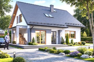  Projekt domu BW-03 wariant 11 bez garażu (JGC1257) - projekt domu parterowego z poddaszem - Zdjęcie 3