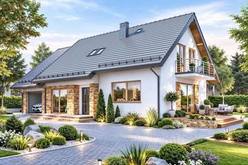  Projekt domu BW-03 wariant 11 (JGC1256) - projekt domu parterowego z poddaszem - Zdjęcie 1