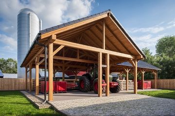  Projekt wiaty garażowej G417 - Wiata drewniana (PRA1456) - projekt wiaty parterowego - Zdjęcie 1