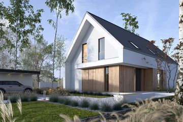  Projekt domu Idealny M1 (WAW1165) - projekt domu parterowego z poddaszem - Zdjęcie 2