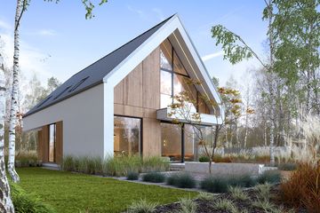  Projekt domu Idealny M1 (WAW1165) - projekt domu parterowego z poddaszem - Zdjęcie 3