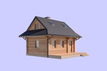  Projekt domu L-132 z bali (SLU1049) - projekt domu parterowego z poddaszem - Zdjęcie 5