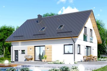  Projekt domu APS 345 ECO (LUA1596) - projekt domu parterowego z poddaszem - Zdjęcie 4