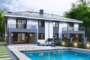  Projekt domu APS 330 dwulokalowy ECO (LUA1598) - projekt domu z pełnym piętrem - Zdjęcie 1