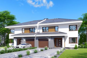  Projekt domu APS 330 wariant 2 bliźniaczy ECO (LUA1594) - projekt domu z pełnym piętrem - Zdjęcie 2