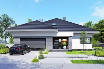  Projekt domu APS 401 wariant 2 z poddaszem ECO (LUA1615) - projekt domu parterowego z poddaszem - Zdjęcie 1