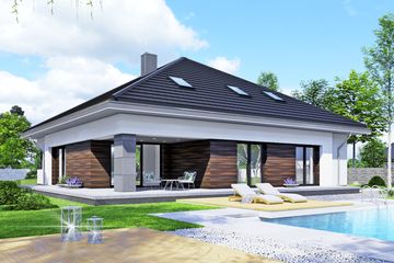  Projekt domu APS 401 wariant 2 z poddaszem ECO (LUA1615) - projekt domu parterowego z poddaszem - Zdjęcie 2