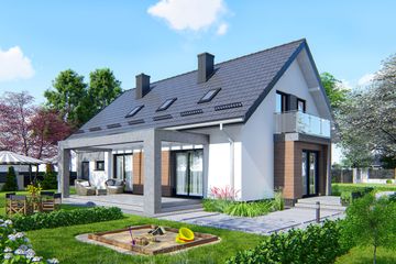  Projekt domu APS 311 ECO (LUA1610) - projekt domu parterowego z poddaszem - Zdjęcie 2