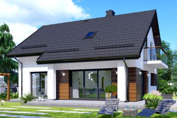  Projekt domu APS 282 ECO (LUA1609) - projekt domu parterowego z poddaszem - Zdjęcie 1