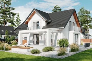  Projekt domu APS 303 ECO (LUA1614) - projekt domu parterowego z poddaszem - Zdjęcie 1