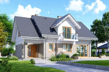  Projekt domu APS 262 ECO (LUA1593) - projekt domu parterowego z poddaszem - Zdjęcie 1