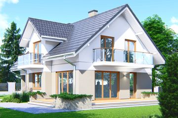  Projekt domu APS 262 ECO (LUA1593) - projekt domu parterowego z poddaszem - Zdjęcie 2