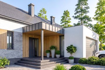 Projekt domu Abelia 2 modern - parterowy dom o powierzchni 133,13 m², dach dwuspadowy - ujęcie 4
