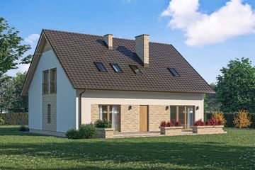  Projekt domu D369 (WAI1473) - projekt domu parterowego z poddaszem - Zdjęcie 2