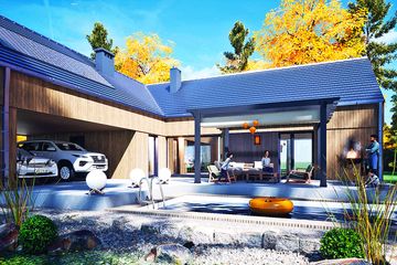  Projekt domu Słoneczna z wiatą [A2] (WRF2458) - projekt domu parterowego - Zdjęcie 4