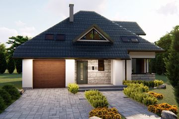  Projekt domu nad Sanem (BHC1065) - projekt domu parterowego z poddaszem - Zdjęcie 1