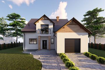  Projekt domu nad Wisłą (BHC1053) - projekt domu parterowego z poddaszem - Zdjęcie 1