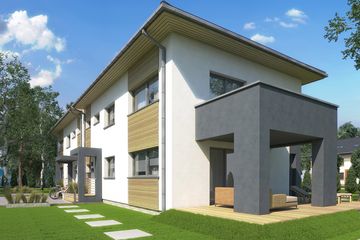  Projekt domu Bliźniak 1 (BBH1024) - projekt domu z pełnym piętrem - Zdjęcie 3