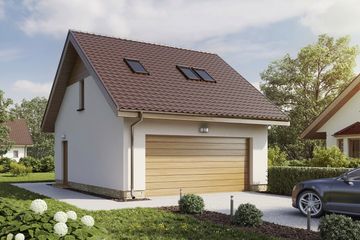  Projekt domu D401 - wersja drewniana (WAI1476) - projekt domu parterowego z poddaszem - Zdjęcie 2