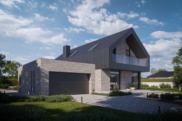  Projekt domu BrickHouse 160 (KRZ1079) - projekt domu parterowego z poddaszem - Zdjęcie 3