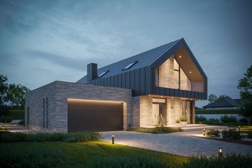  Projekt domu BrickHouse 160 (KRZ1079) - projekt domu parterowego z poddaszem - Zdjęcie 4