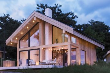  Projekt domu Stodoła Chalet wersja murowana (KRY1013) - projekt domu parterowego z poddaszem - Zdjęcie 1