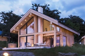  Projekt domu Stodoła Chalet wersja murowana (KRY1013) - projekt domu parterowego z poddaszem - Zdjęcie 1