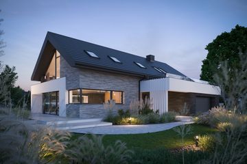  Projekt domu BrickHouse 104 (KRZ1080) - projekt domu parterowego z poddaszem - Zdjęcie 15