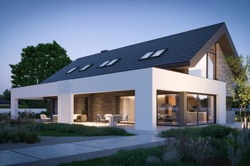  Projekt domu BrickHouse 104 (KRZ1080) - projekt domu parterowego z poddaszem - Zdjęcie 3