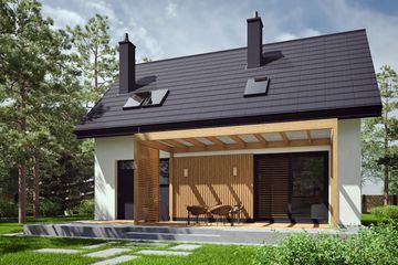  Projekt domu Mini 22 energo (WRC2809) - projekt domu parterowego z poddaszem - Zdjęcie 4